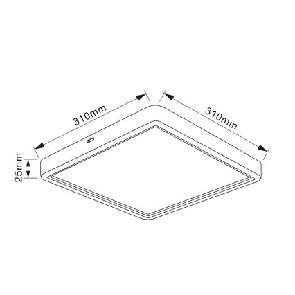 Brilagi - LED стельовий світильник з регулюванням яскравості ESTELA SQUARE LED/36W/230V 3000-6500K 31x31 см чорний + пульт дистанційного керування