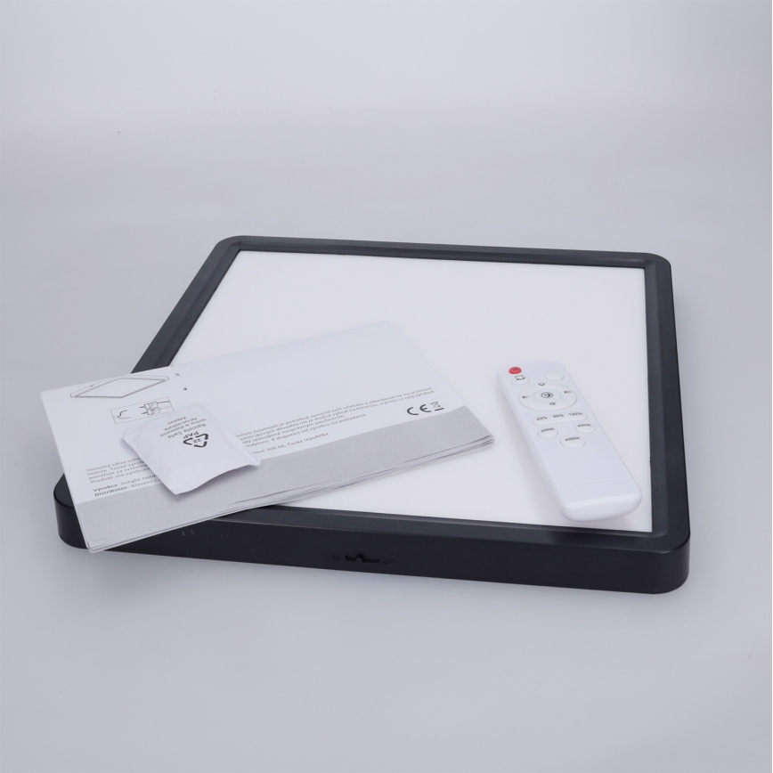 Brilagi - LED стельовий світильник з регулюванням яскравості ESTELA SQUARE LED/36W/230V 3000-6500K 31x31 см чорний + пульт дистанційного керування