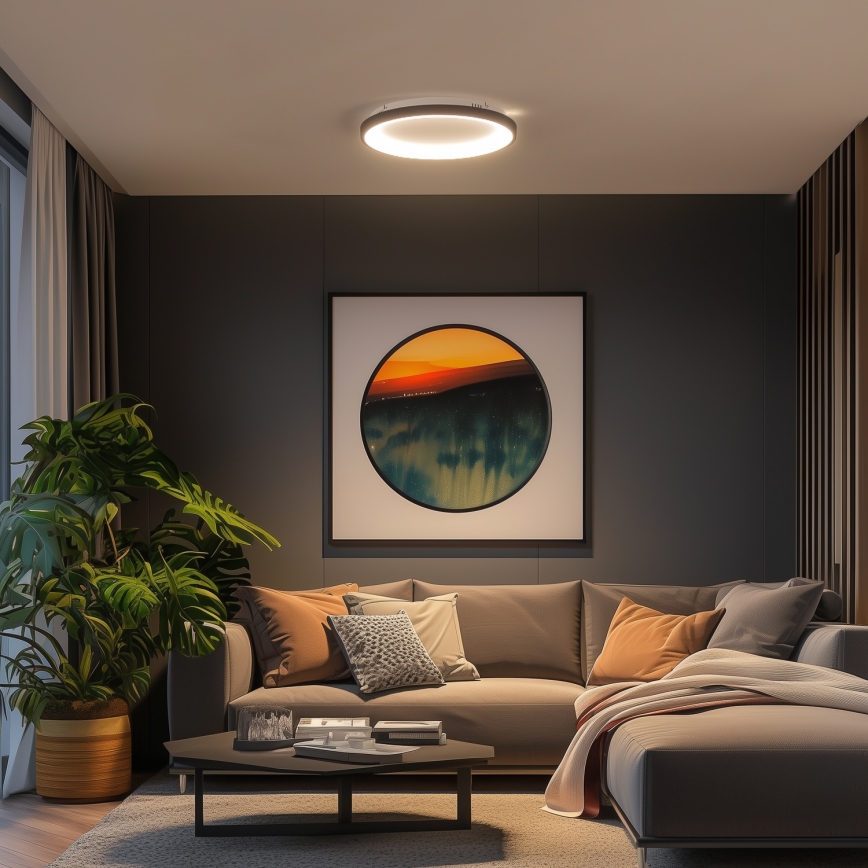 Brilagi - LED затемнюваний стельовий світильник FALCON SLIM LED/42W/230V 3000-6500K, діам. 50 см, чорний + пульт дистанційного керування