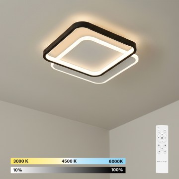 Brilagi - LED регульований стельовий світильник FLARE LED/43W/230V 3000-6000K 39,5x45 cm білий/чорний + пульт дистанційного керування