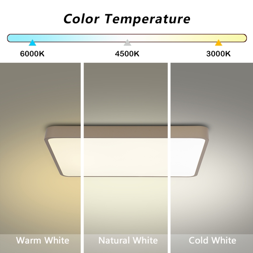 Brilagi - LED стельовий світильник POOL LED/36W/230V 3000-6000K 40x40 cm бежевий + дистанційне керування
