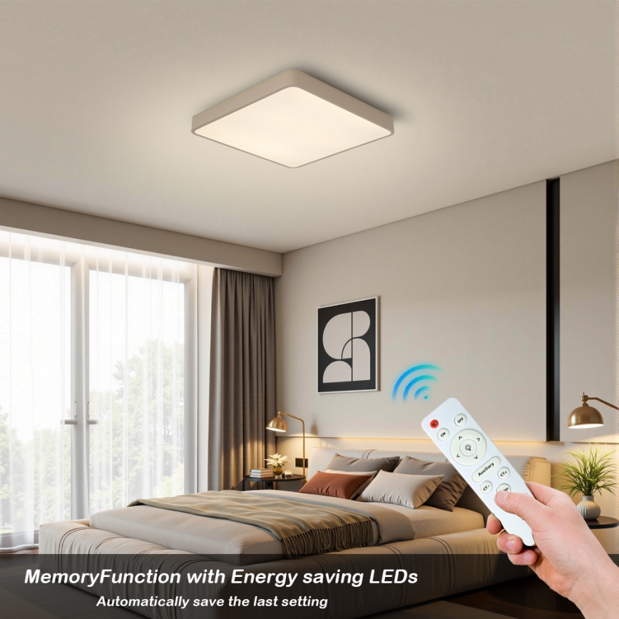 Brilagi - LED стельовий світильник POOL LED/36W/230V 3000-6000K 40x40 cm бежевий + дистанційне керування