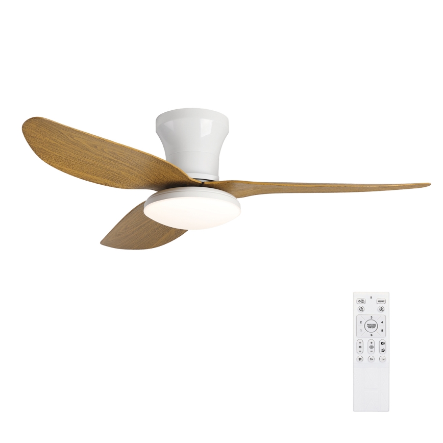 Brilagi - Світлодіодний регульований стельовий вентилятор LED/30W/230V 3000-6500K білий/коричневий + дистанційне керування