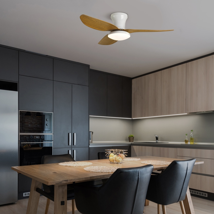 Brilagi - Світлодіодний регульований стельовий вентилятор LED/30W/230V 3000-6500K білий/коричневий + дистанційне керування