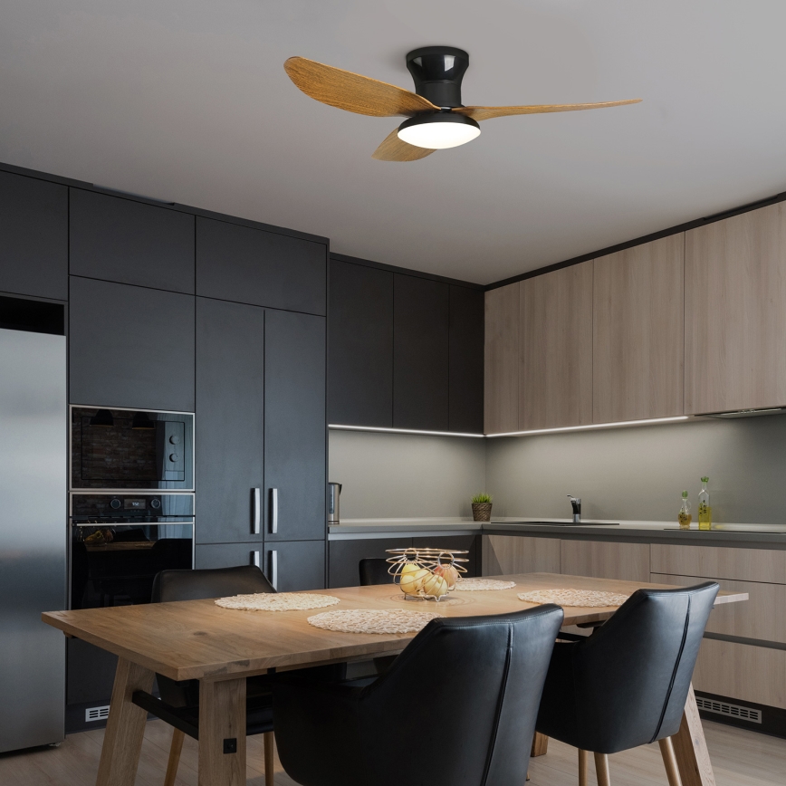 Brilagi - Світлодіодний регульований стельовий вентилятор LED/30W/230V 3000-6500K чорний/коричневий + дистанційне керування