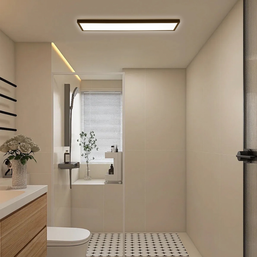 Brilagi - LED з можливістю димування стельовий світильник для ванної кімнати FRAME SMART LED/50W/230V 120x30 cm 3000-6000K IP44 чорний + дистанційне керування