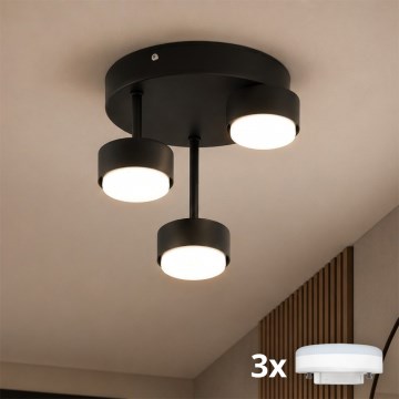 BRILAGI - LED RGB+CCT диммируемый накладной потолочный светильник MONO 3xGX53/14W/230V 2700-6500K Wi-Fi Tuya черный