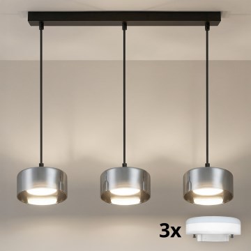 BRILAGI - LED RGB+CCT диммируемый подвесной светильник на тросе AURA LUX 3xGX53/14W/230V 2700-6500K Wi-Fi Tuya черный/дымчатый