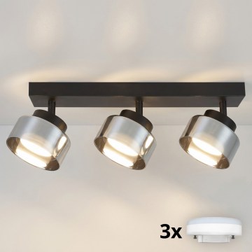 BRILAGI - LED RGB+CCT точковий світильник AURA LUX з регулюванням яскравості 3xGX53/14W/230V 2700-6500K Wi-Fi Tuya чорний/димчастий