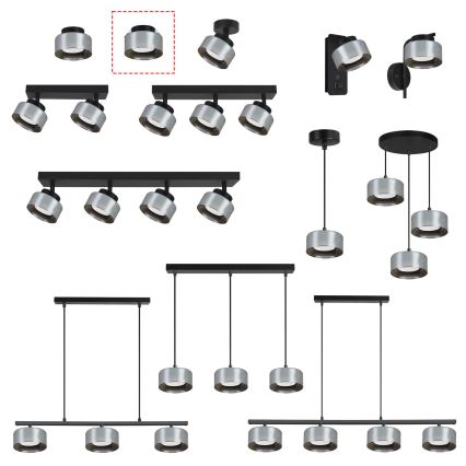 BRILAGI - LED RGB+CCT Диммируемый встраиваемый потолочный светильник AURA LUX 1xGX53/14W/230V 2700-6500K Wi-Fi Tuya черный/дымчатый