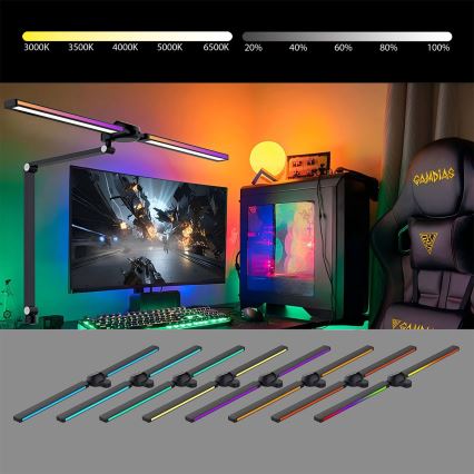 Brilagi - LED RGB сенсорна настільна лампа з регульованою яскравістю та кліпсою VARIO LED/18W/230V 3000-6500K CRI 96