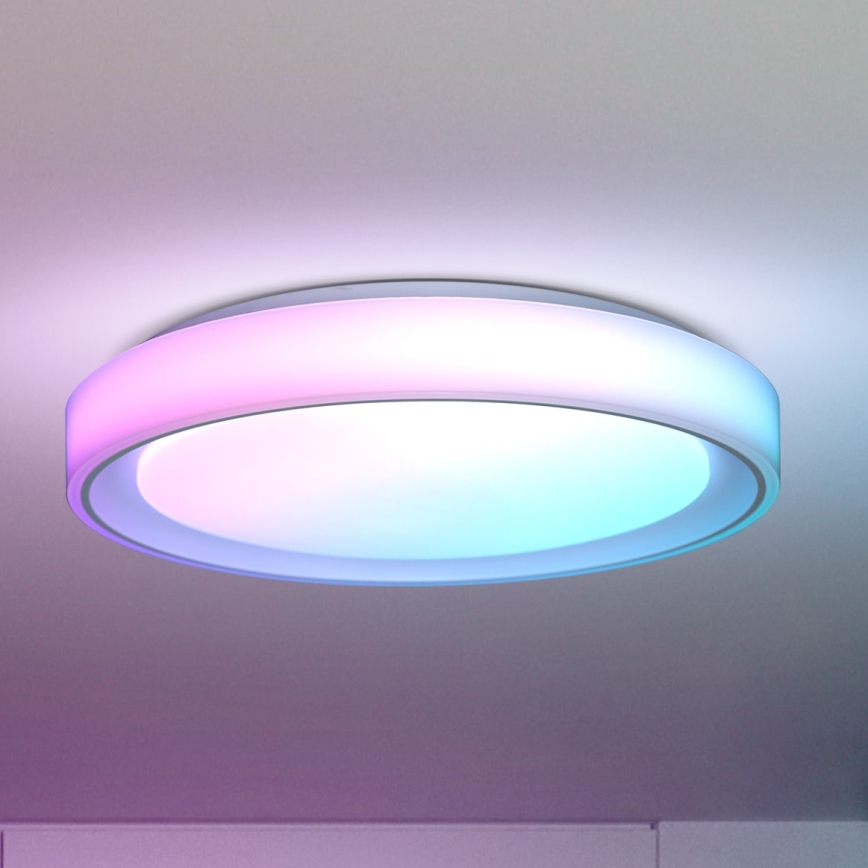 Brilagi - LED RGB Стельовий світильник з регулюванням яскравості FLOCO LED/30W/230V 3000-6500K Wi-Fi Tuya + LED/6W + пульт дистанційного керування
