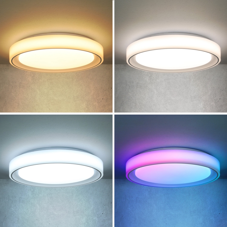 Brilagi - LED RGB Стельовий світильник з регулюванням яскравості FLOCO LED/30W/230V 3000-6500K Wi-Fi Tuya + LED/6W + пульт дистанційного керування