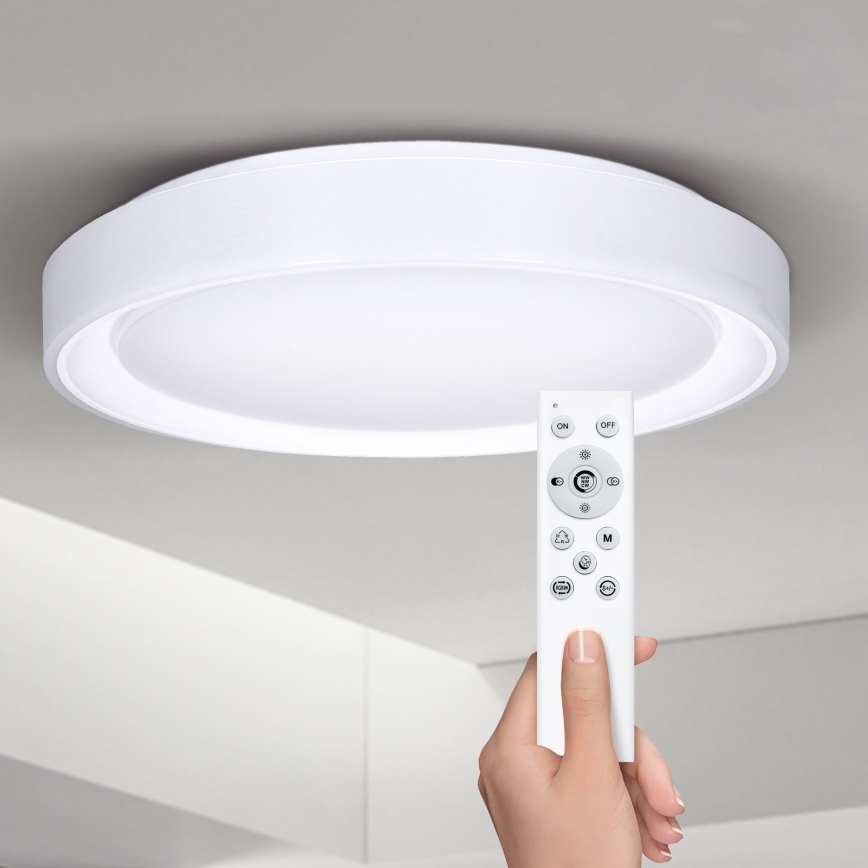 Brilagi - LED RGB Стельовий світильник з регулюванням яскравості FLOCO LED/30W/230V 3000-6500K Wi-Fi Tuya + LED/6W + пульт дистанційного керування
