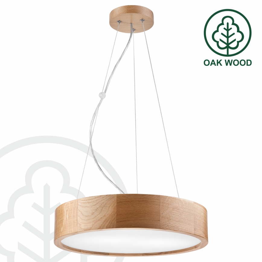 Brilagi - LED RGBW диммируемый подвесной светильник на тросе CARVALHO 2xE27/15W/230V 2700-6500K Wi-Fi дуб, диаметр 37 см