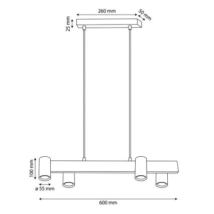 BRILAGI - диммируемая LED RGBW люстра на тросе SELE 4xGU10/6,5W/230V 2700-6500K белая