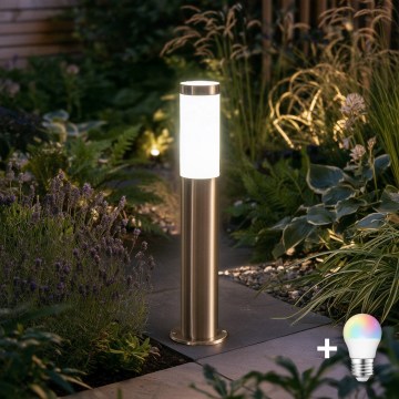 BRILAGI - LED RGBW диммируемая уличная лампа ELIA 1xE27/6,5 Вт/230 В 2700-6500 К IP44 Wi-Fi 50 см матовый хром