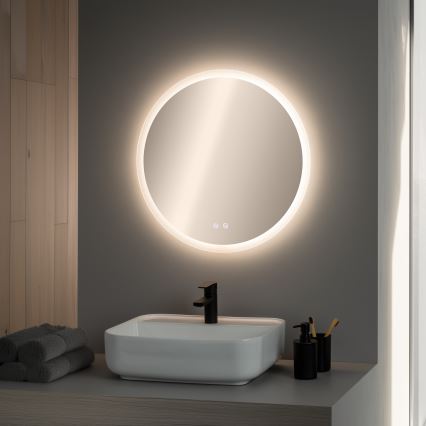 Brilagi - LED RGBW зеркало для ванной с подогревом CLARA PRO LED/19W/230V Ø 60 см IP44 CRI 90 диммируемое + CCT + пульт дистанционного управления