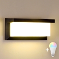 BRILAGI - LED RGBW диммируемый наружный настенный светильник BRICKY 1xE27/12W/230V 2700-6500K IP54 черный