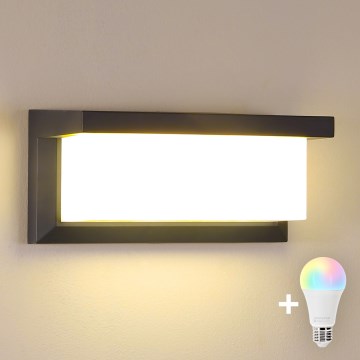 Brilagi - LED RGBW диммируемый наружный настенный светильник BRICKY 1xE27/9W/230V 2700-6500K антрацит IP54