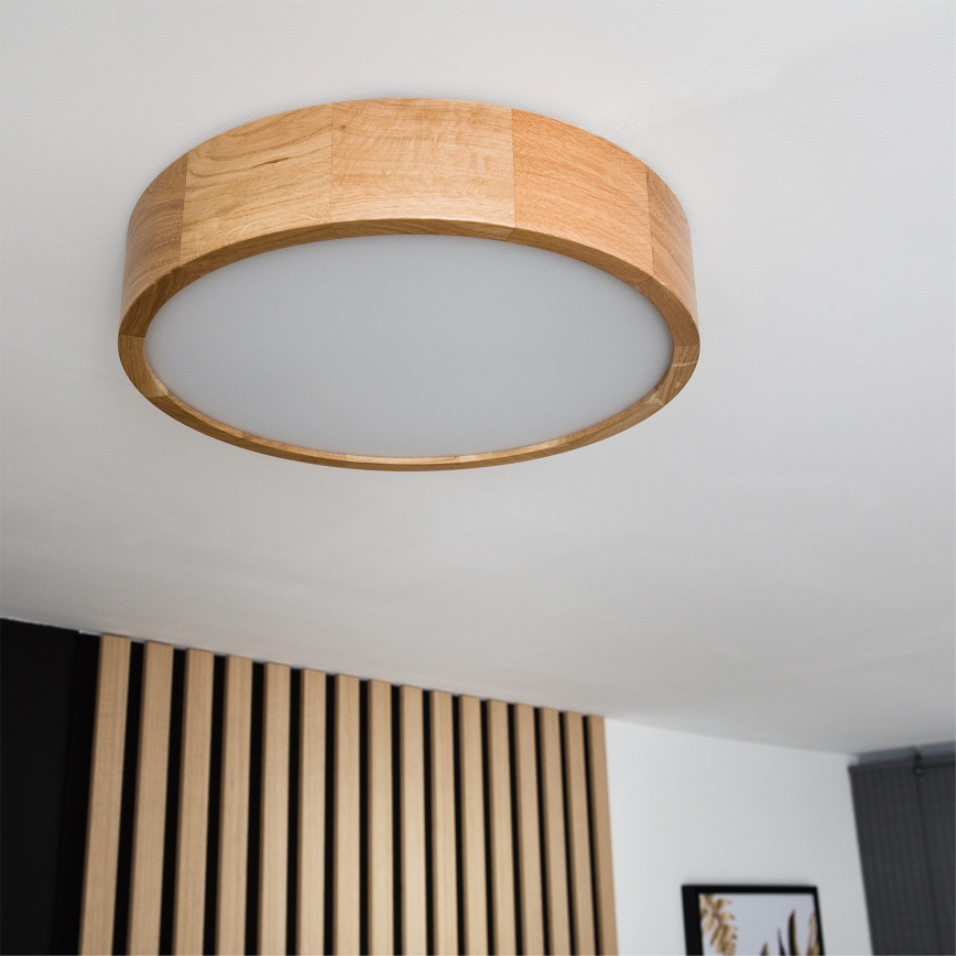 Brilagi - LED RGBW диммируемый потолочный светильник CARVALHO 2xE27/15W/230V 2700-6500K Wi-Fi дуб диаметр 37,5 см
