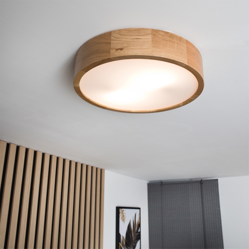 Brilagi - LED RGBW диммируемый потолочный светильник CARVALHO 2xE27/15W/230V 2700-6500K Wi-Fi дуб диаметр 37,5 см