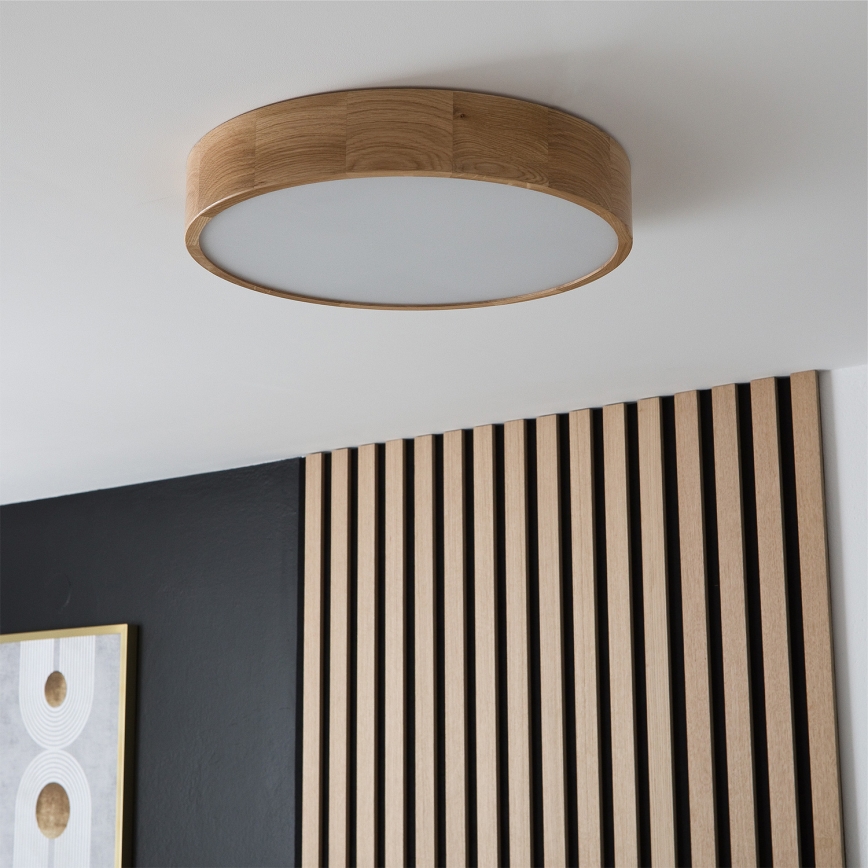 Brilagi - LED RGBW диммируемый потолочный светильник CARVALHO 3xE27/15W/230V 2700-6500K Wi-Fi дуб диам. 47,5 см