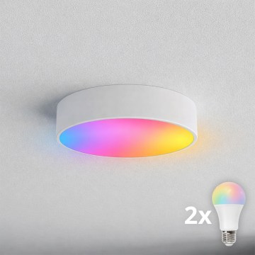 Brilagi - LED RGBW диммируемый потолочный светильник для ванной комнаты CLARE 2xE27/9W/230V 2700-6500K Ø 30 см IP54 Wi-Fi белый