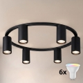 BRILAGI - LED RGBW Диммируемый потолочный светильник SELE 6xGU10/6,5W/230V 2700-6500K черный + пульт дистанционного управления
