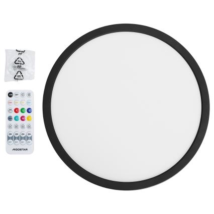 Brilagi - LED RGBW Диммируемый потолочный светильник VIBE LED/24 Вт/230 В 3000–6500 К Ø 29 см чёрный + пульт дистанционного управления