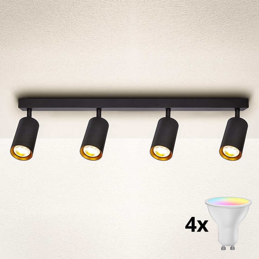 Brilagi - LED RGBW диммируемый точечный светильник SELE 4xGU10/6,5W/230V 2700-6500K черный/золотой