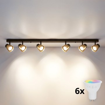 Brilagi - LED RGBW диммируемый точечный светильник NUGGET 6xGU10/6,5W/230V 2700-6500K Wi-Fi черный/золотой