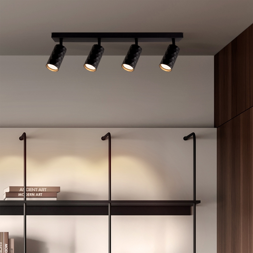 Brilagi - LED RGBW диммируемый точечный светильник SELE DIAMANT 4xGU10/4,8W/230V 3000K черный + пульт дистанционного управления