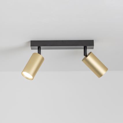 Brilagi - LED RGBW диммируемый точечный светильник SELE GOLDEN 2xGU10/4,8W/230V 3000K черный/золотой + пульт дистанционного управления