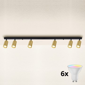 Brilagi - LED RGBW диммируемый точечный светильник SELE GOLDEN 6xGU10/6,5 Вт/230 В 2700–6500 К чёрный/золотой