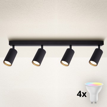Brilagi - LED RGBW диммируемый точечный светильник SELE MODERN 4xGU10/6W/230V 3000K černá + пульт дистанционного управления