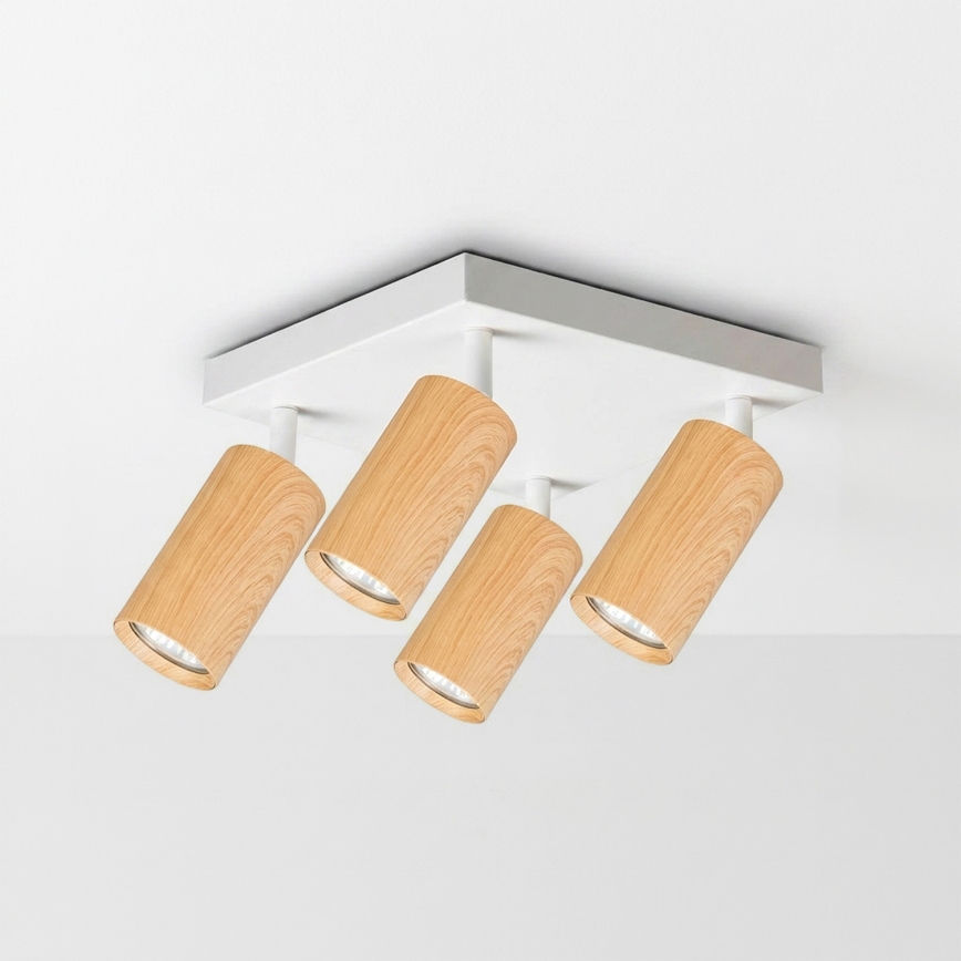 BRILAGI - LED RGBW диммируемый точечный светильник SELE SQUARE 4xGU10/6,5W/230V 2700-6500K белый/дубовый декор