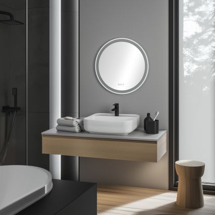Brilagi - LED RGBW дзеркало для ванної кімнати з підігрівом AVA PRO LED/18W/230V діам. 60 см IP44 CRI 90 з регульованою яскравістю + CCT