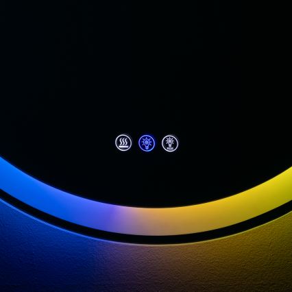 Brilagi - LED RGBW дзеркало для ванної кімнати з підігрівом AVA PRO LED/18W/230V діам. 60 см IP44 CRI 90 з регульованою яскравістю + CCT