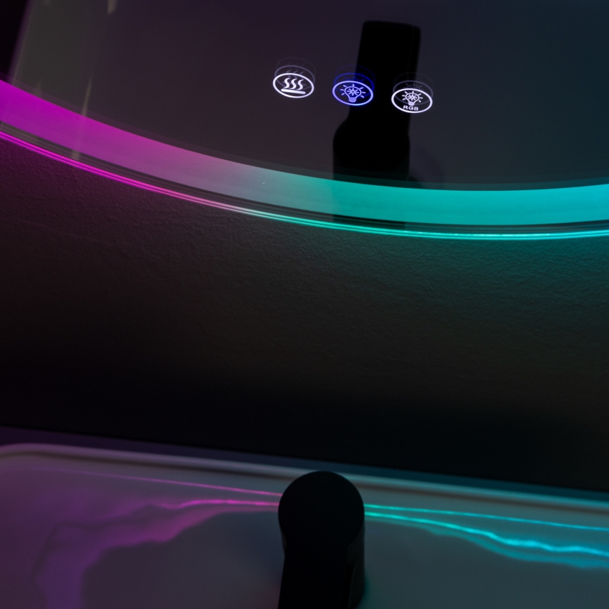 Brilagi - LED RGBW дзеркало для ванної кімнати з підігрівом AVA PRO LED/18W/230V діам. 60 см IP44 CRI 90 з регульованою яскравістю + CCT