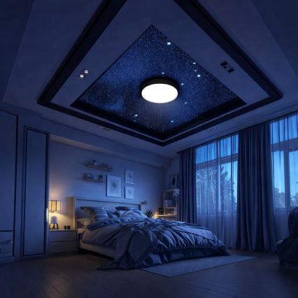 Brilagi - LED RGBW стельовий світильник VIBE з регульованою яскравістю LED/36W/230V 3000-6500K діаметр 40 см чорний + пульт дистанційного керування