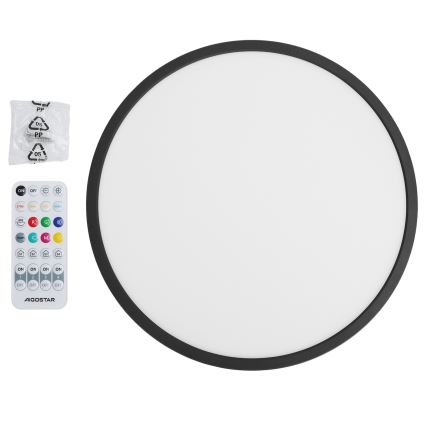 Brilagi - LED RGBW стельовий світильник VIBE з регульованою яскравістю LED/36W/230V 3000-6500K діаметр 40 см чорний + пульт дистанційного керування