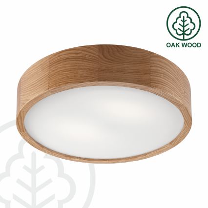 Brilagi - LED RGBW стельовий світильник CARVALHO з регулюванням яскравості 2xE27/15W/230V 2700-6500K Wi-Fi дуб діаметр 37,5 см