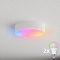 Brilagi - LED RGBW димований стельовий світильник CLARE 2xE27/9W/230V 2700-6500K діам. 30 см Wi-Fi білий