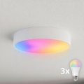 BRILAGI - LED RGBW димований стельовий світильник CLARE 3xE27/12W/230V 2700-6500K pr. 40 см білий