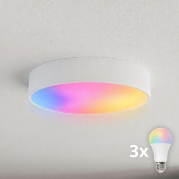 Brilagi - LED RGBW димований стельовий світильник CLARE 3xE27/9W/230V 2700-6500K pr. 40 см Wi-Fi білий