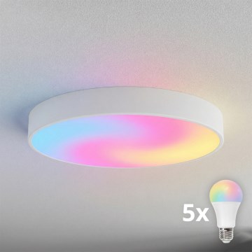 Brilagi - LED RGBW димований стельовий світильник CLARE 5xE27/9W/230V 2700-6500K діаметр 60 см Wi-Fi білий