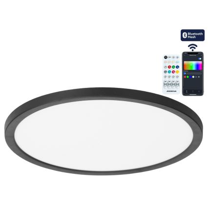 Brilagi - LED RGBW затемнюваний стельовий світильник VIBE LED/24W/230V 3000-6500K діам. 29 см чорний + пульт дистанційного керування