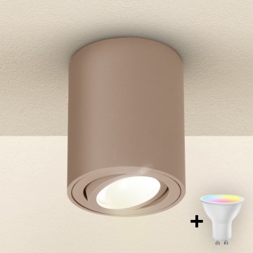 Brilagi - LED RGBW димований точковий світильник MIA 1xGU10/4,8W/230V 3000K 100x80 mm бежевий