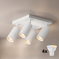 BRILAGI - LED RGBW димований точковий світильник SELE SQUARE 4xGU10/6,5W/230V 2700-6500K білий